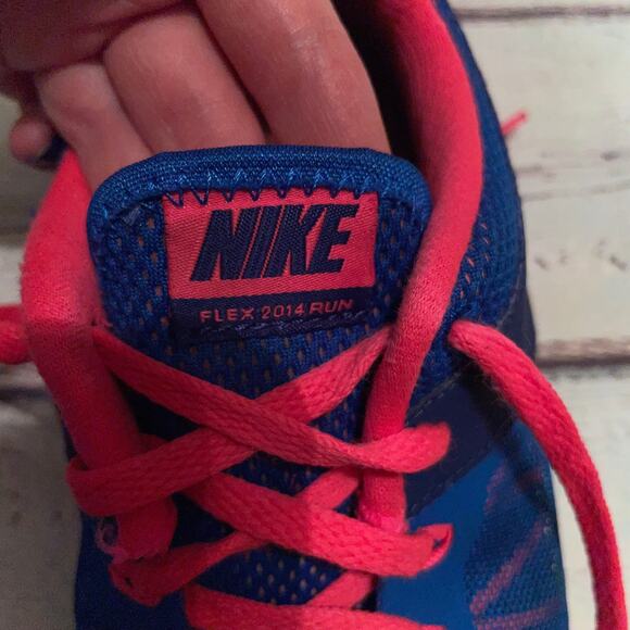 NIKE Youth Blue Hot Pink Flex Running Shoe - US 6.5Y / EU 39 / UK 6 - Picture 7 of 13